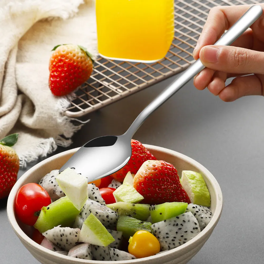 

4Pcs 2-in-1 Stainless Steel Spork Salad Fork Spoon Metal Fruit Servers Lightweight Travel Dining Set Stainless Steel Spork