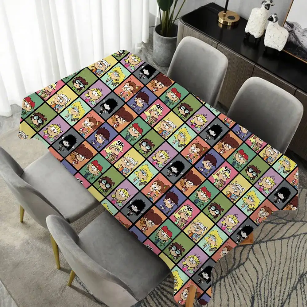 

Скатерть с рисунком L-Loud H-House, водонепроницаемая маслостойкая домашняя прямоугольная скатерть для вечеринки, уличный коврик для пикника