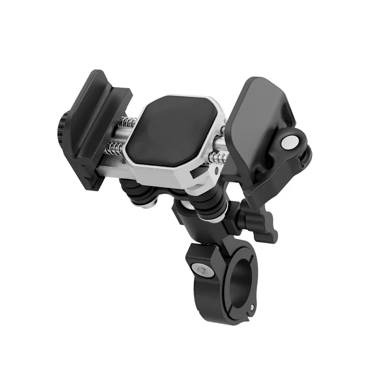 Motorcycle Bike Phone Holder Mount Aluminum Alloy 1s Lock with Vibration Dampener for ATV/ UTV Bike Scooter Handlebar GPS Clip