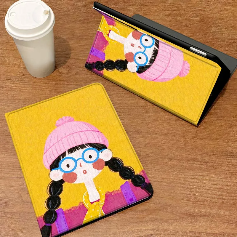 

Hat Glasses Cute Girl Pattern Case For Samsung Galaxy Tab A7 A9 A11 S6 A11 A8 S11 Lite Plus 10.4 10.5 10.1 Inch Tablet