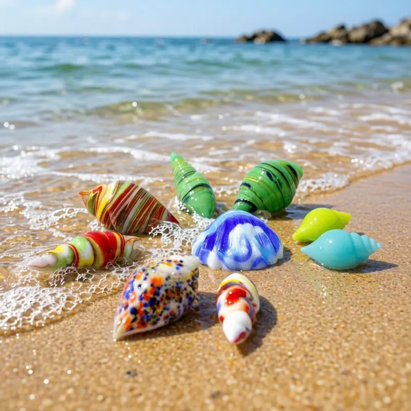 Cute Mini Glass Shell Conch Ornaments for Home Table Aquarium Decor Supplies Diy Fairy Garden Micro Landscape Bonsai Accessories