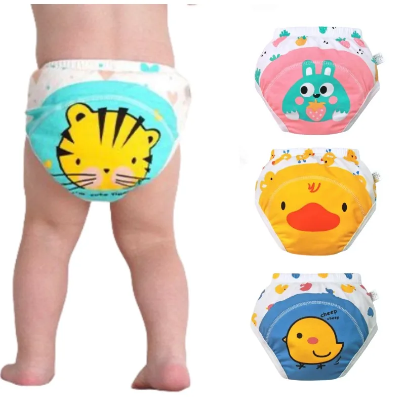 8PC Kids Reusable Breathable Diaper Pant Baby Training Pocket Nappy Inserts Washable Panties Diapers