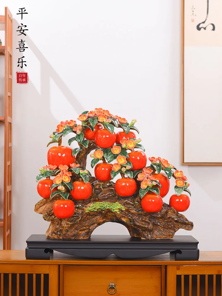 Ceramic Apple Decorations New Chinese Style Living Room, Entrance, porch, Joy of Moving Home Decoration, Large Handicrafts