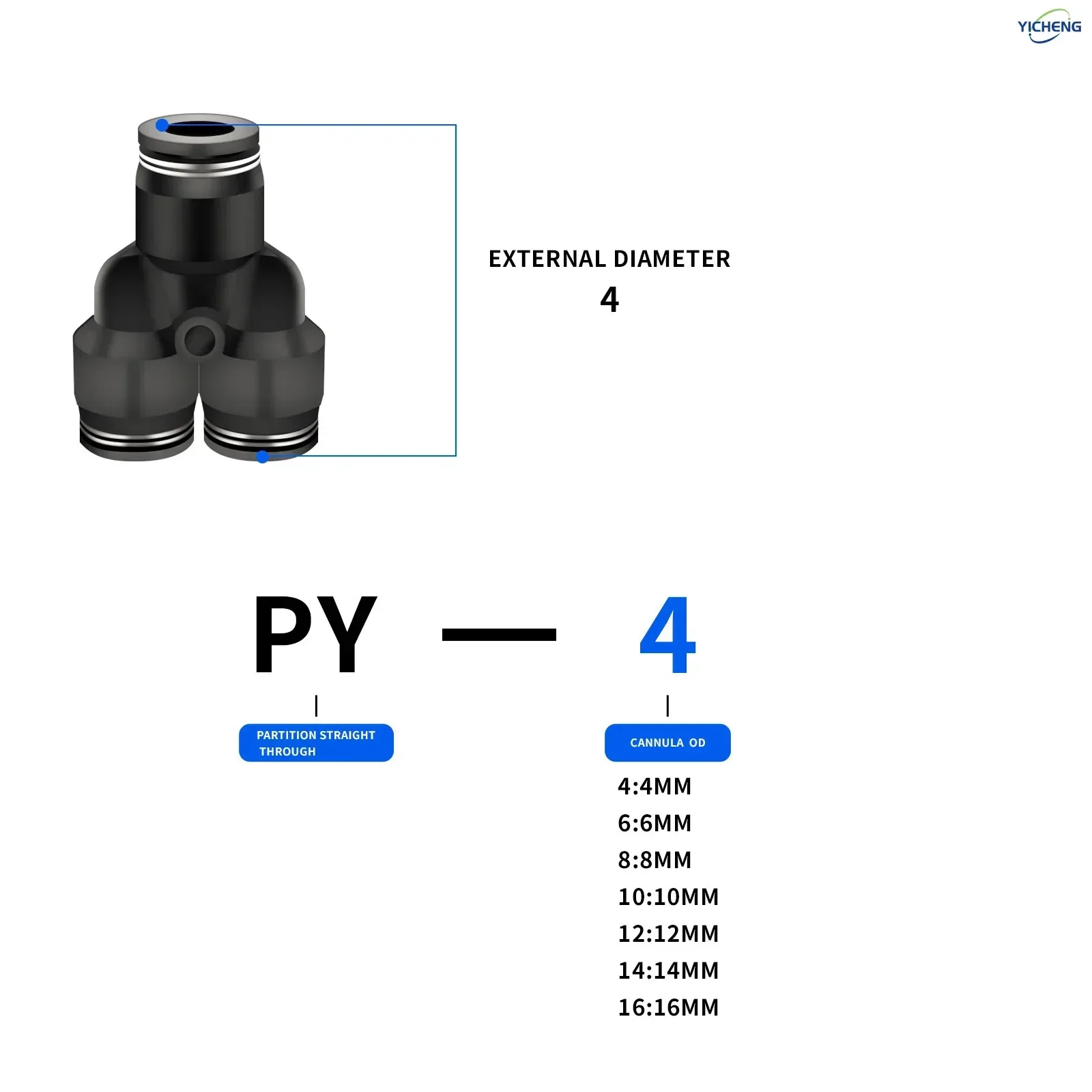 PNEUMATIC Hose Connector 4MM OD Y Spliter Push to Connect Fittings 3 Ways Tube Connect Push Fit Push Lock (Pack of 30)