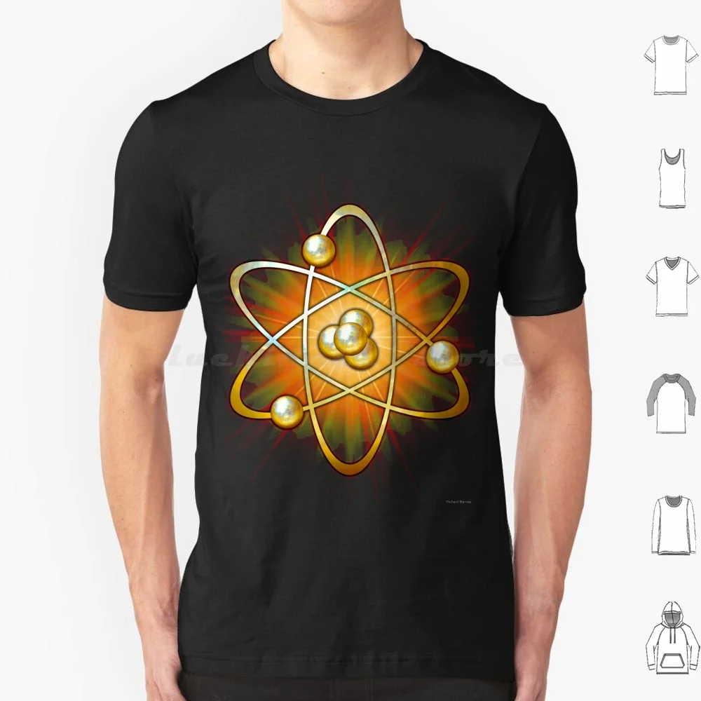 Gold Atomic Circuit With Electrons And Nucleus T Shirt Men Women Kids 6xl Atom Atomic Nuclear Nucleus Electron Proton Neutron