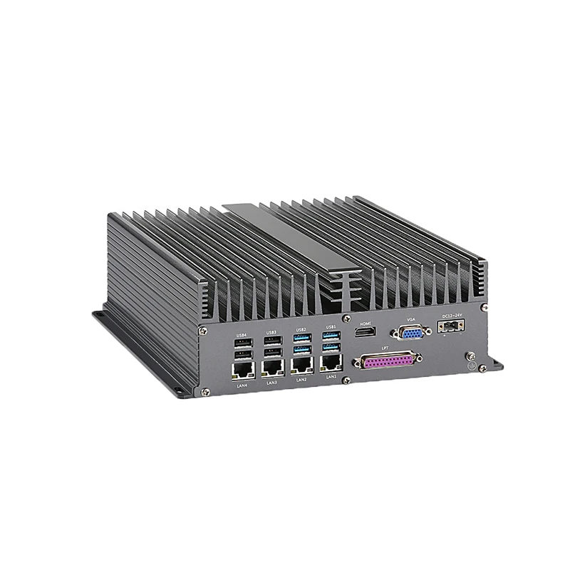 i7 Fanless  Embedded Industrial PC 4LAN 6COM 10USB