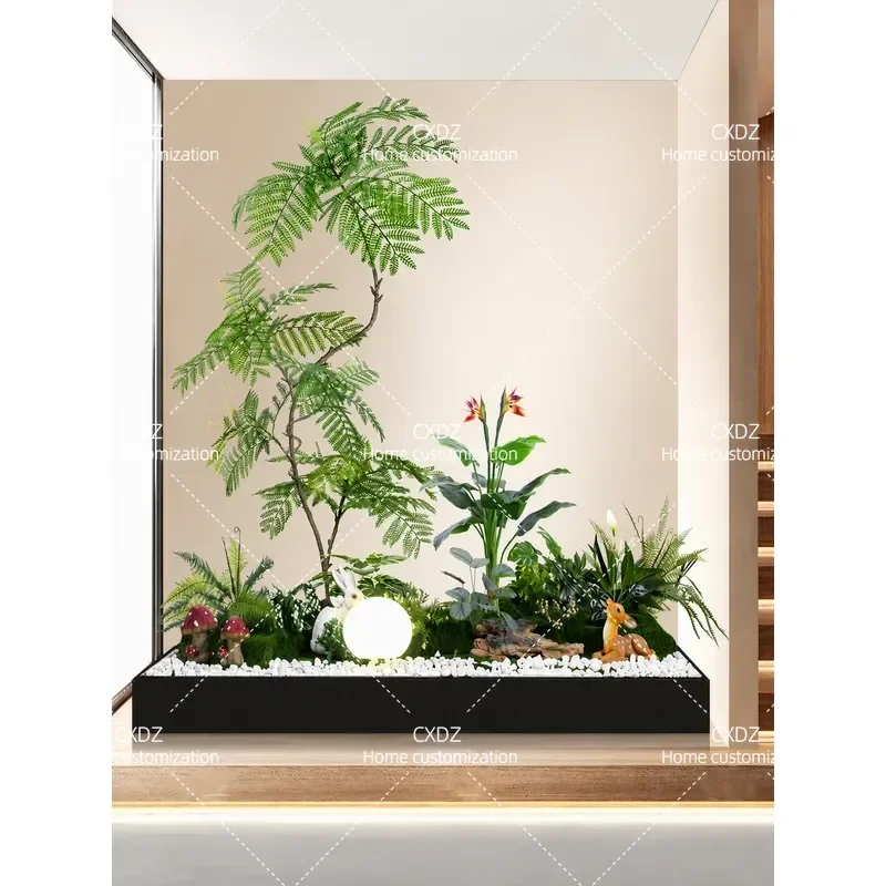 Simulation green plant landscaping indoor villa under the stairs courtyard decoration fake flower tree tropical plant