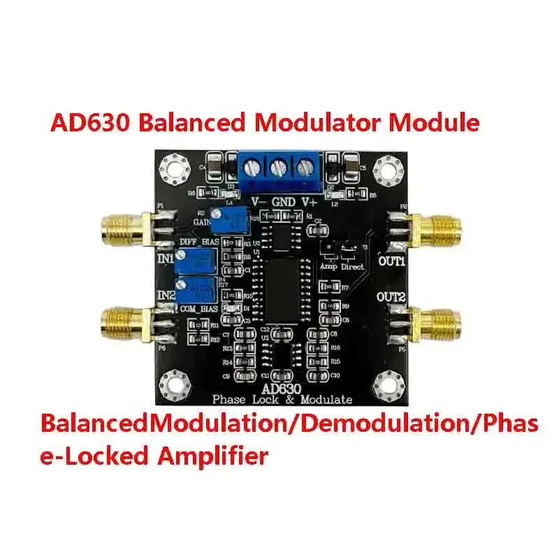 AD630 Balanced Modulator Lock-In Amplifier Module, for Weak Signal Detection & Phase-Sensitive Demodulation