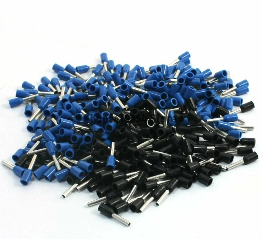 

18AWG Cable E1008 Black Blue Sleeve Pre Insulate Ferrules Wire Connectors 380Pcs
