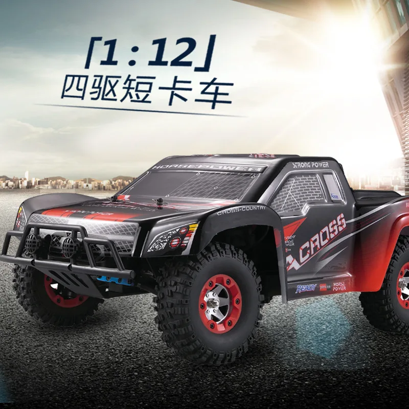 12423 2.4G remote control electric four-wheel drive short truck 1:12 full scale off-road high-speed vehicle drift car toy gift