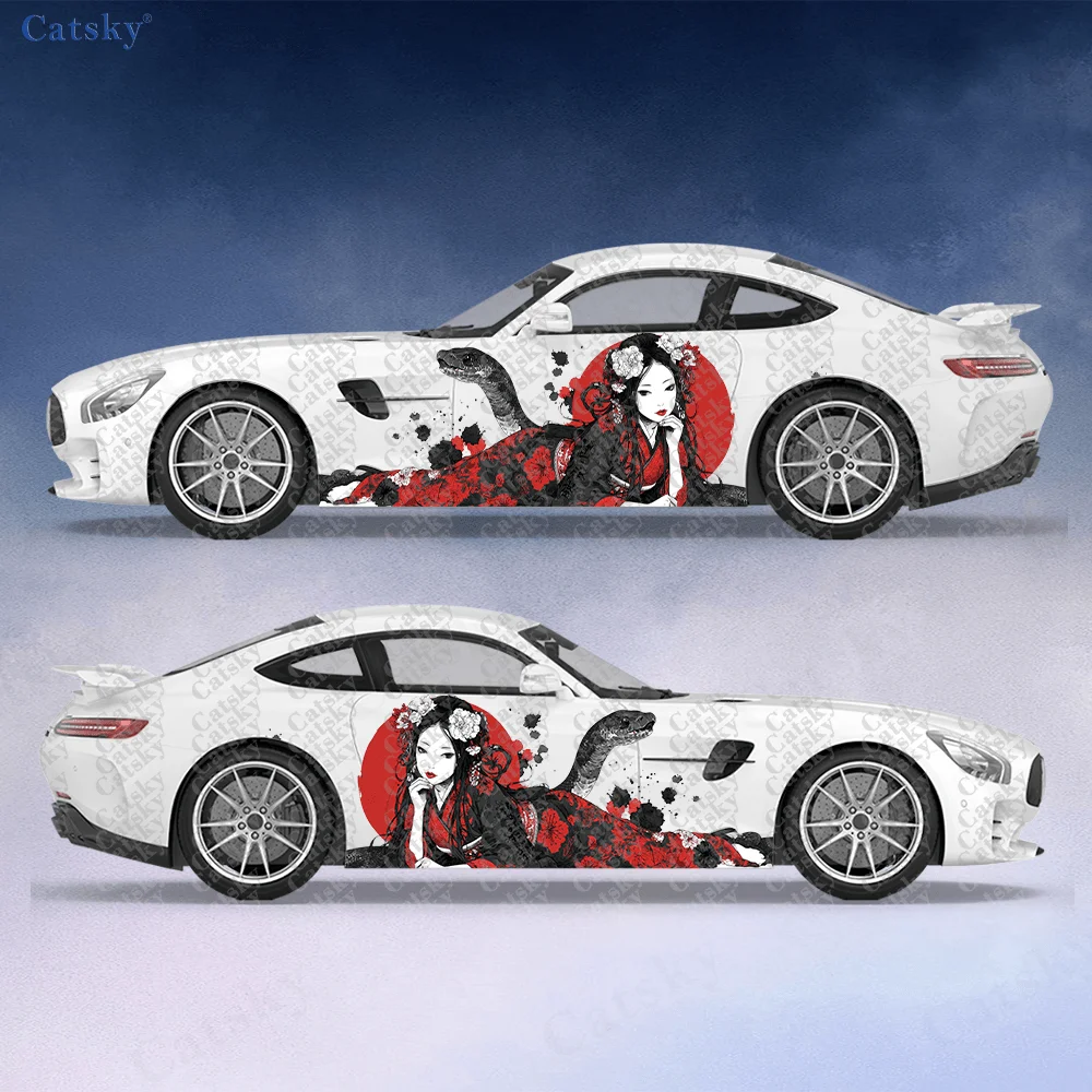 

2pcs Human and Snake Car Decals, Durable, Fade-resistant, Enhance Your Vehicle' Aesthetics with Bold Art Designs Car Vinyl Wrap