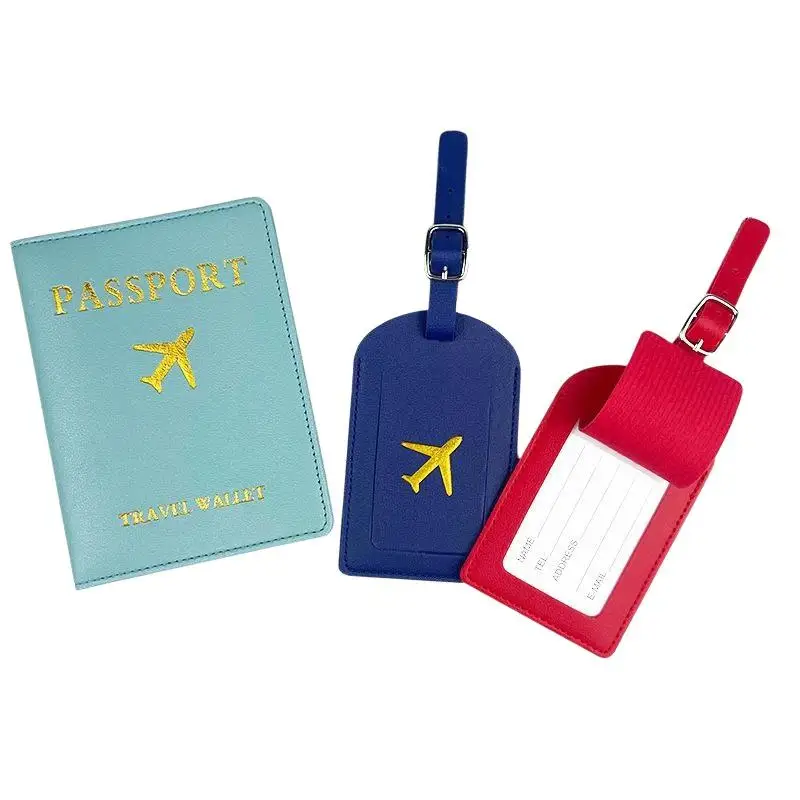 2 Stück/Set PU-Reisepasshülle, Gepäckanhänger, Kofferetikett, Gepäckanhänger, Bordkofferanhänger, Namensschild, ID-Adresse, Passhalter – Detail 6