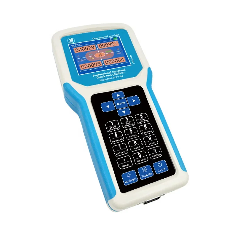 Soil NPK Sensor Moisture Temperature Salinity Meter ph detector with RS485 USB Data Readout Terminal