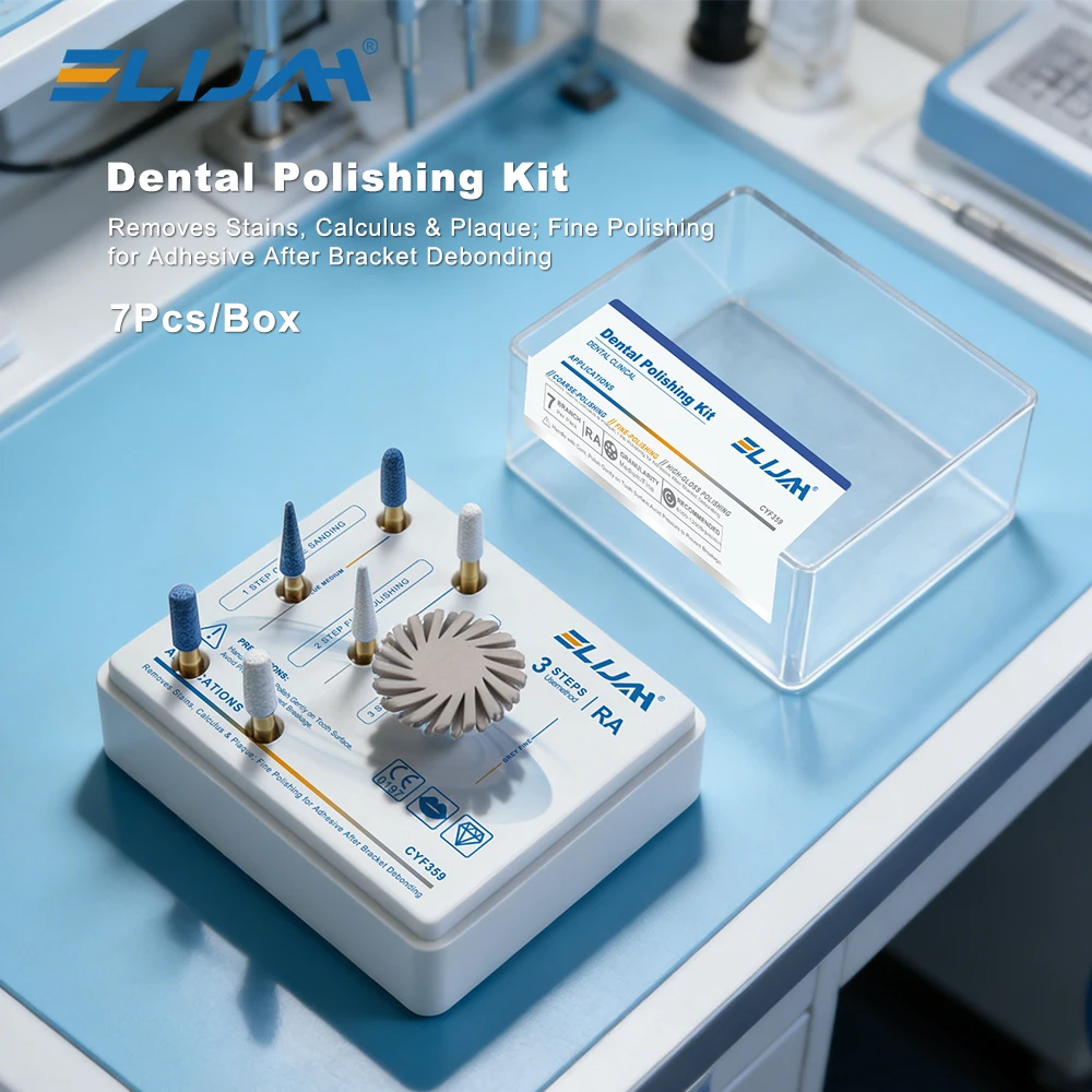 7 Pcs/Box Dental Polishing Kit for Tooth Cleaning Polishing and Removing Adhesive Residue After Braces Brackets Are Removed