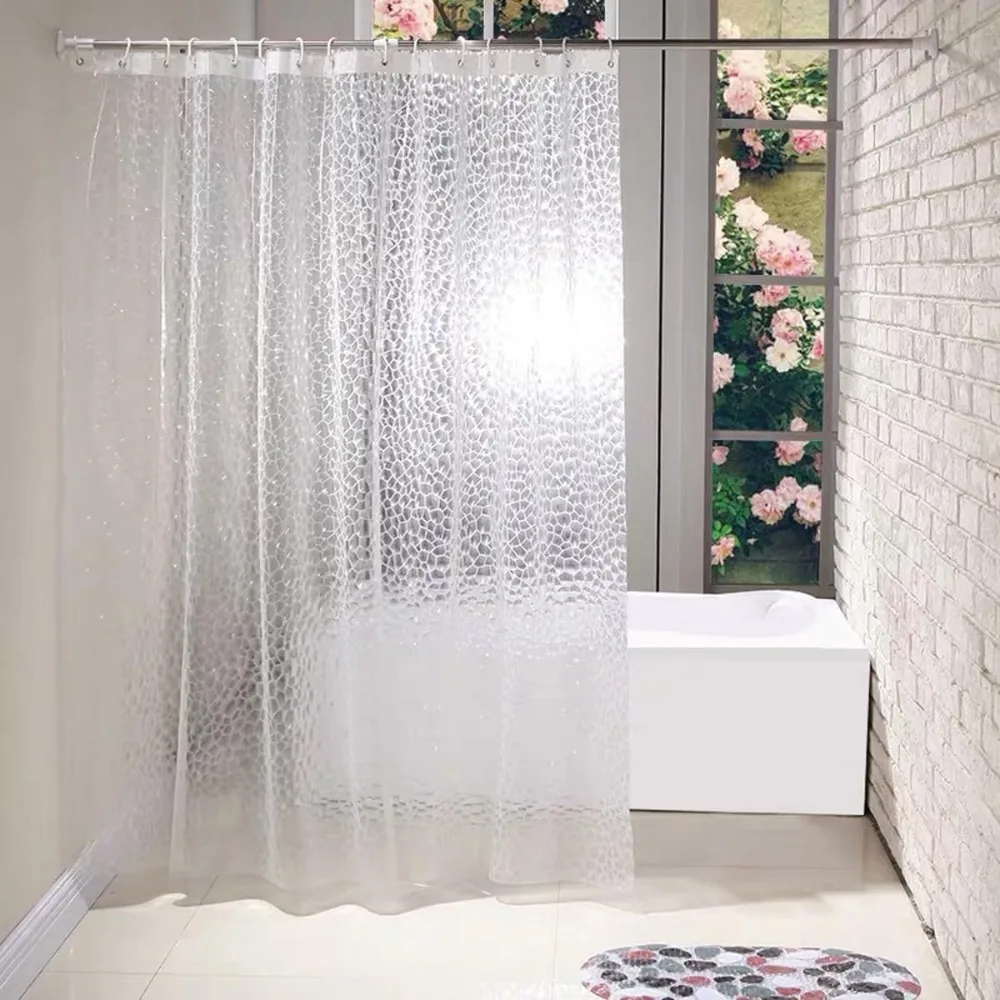 

Shower Curtain Liner with 12 Plastic Hooks, 72x72 Inch Plastic Shower Curtain Liner for Shower Stall & Bathtubs, Bathroom