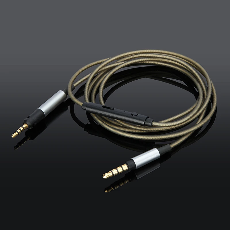 upgrade Silver Plated Audio Cable with Mic For Yamaha HPH-MT5 HPH-MT5W HPH-MT8 Monitor Headphones