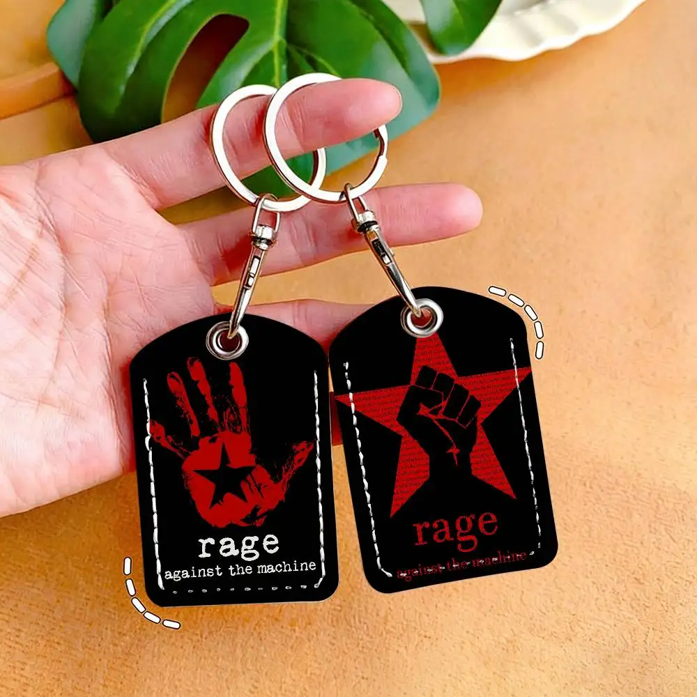 Rock Band R-Rage Against the M-Machine Card Holder for Home Use Bank Credit Card Protective Sleeve Student ID Key Chain Cover