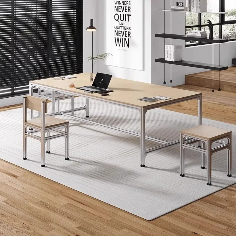 Birch table and chair combination simple conference table work computer table