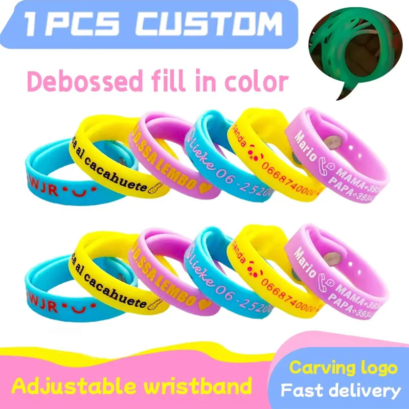 1PCS Custom Bracelet Woman Man Personalized gifts Engraved ID Phone Number Logo customized items No fade baby jewelry Wristbands