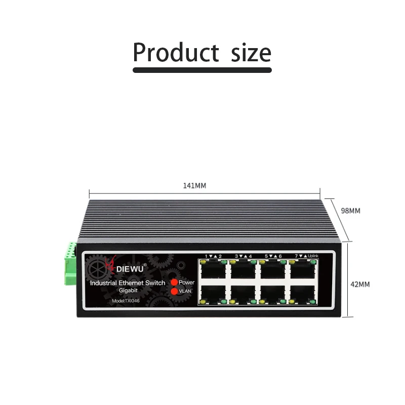 Cắm Truyền Dẫn Tốc Độ Cao Mạng Công Nghiệp 8 Cổng Gigabit HUB Internet Bộ Chia Tín Hiệu Tăng Cường