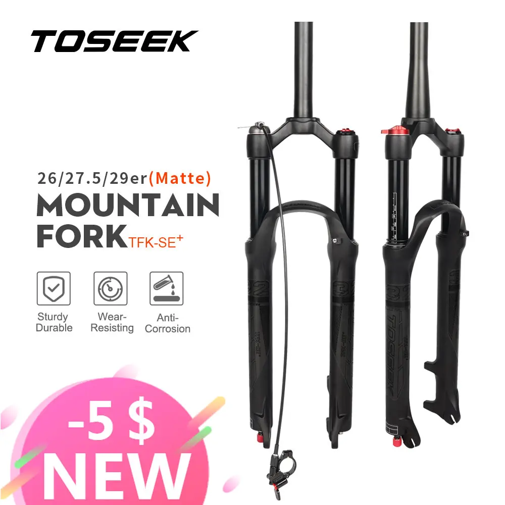 

TOSEEK TFK-SE Magnesium Alloy MTB Bicycle Fork 26/27.5/ 29er Inch Mountain Bike RL120mm Air Suspension Fork