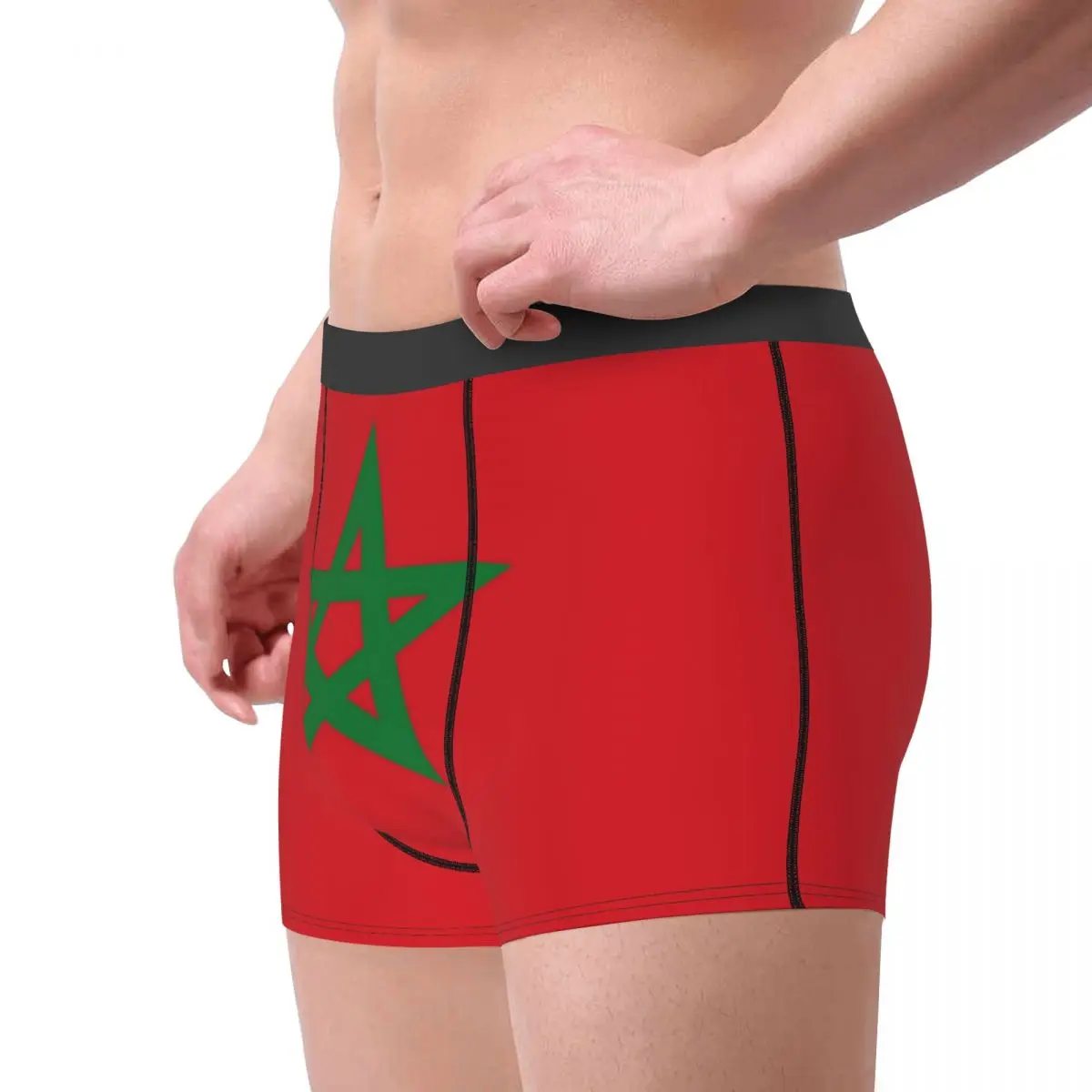 Custom Male Sexy The Flag Of Morocco Underwear Moroccan Patriotic Boxer Briefs Stretch Shorts Panties Underpants