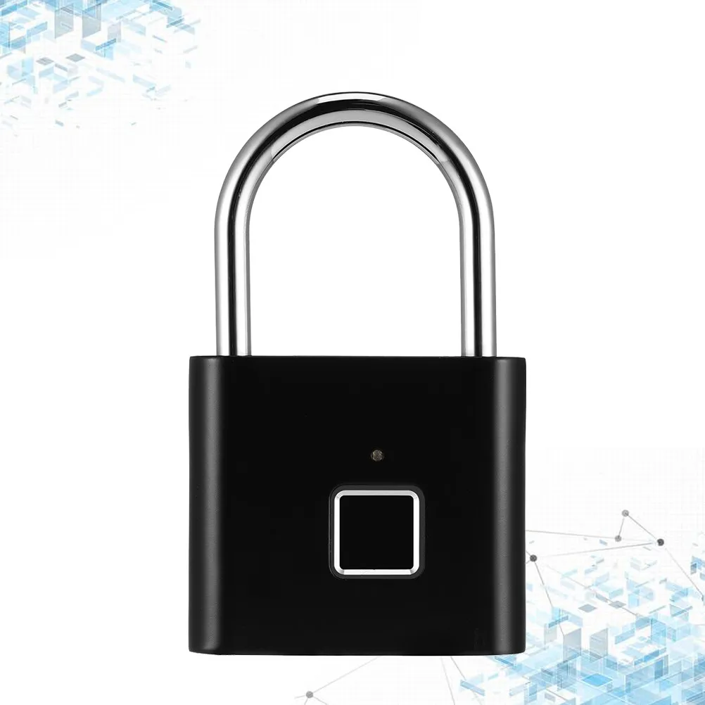 Intelligent Fingerprint Password Hanging Lock Black 40 Fingerprints Travel Luggage Suitcase Cabinet Password Lock Secure