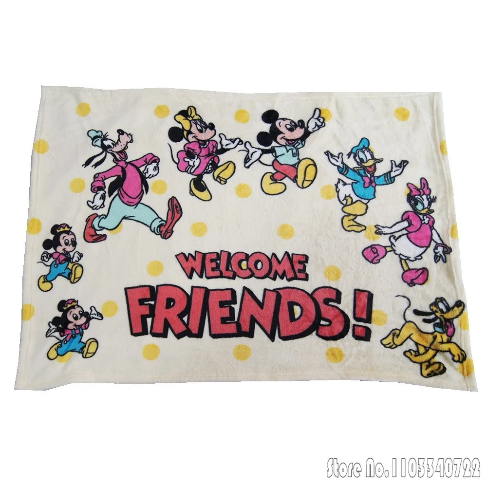 Anime Cute Khaki Mickey Mouse Minnie Blanket 70x100cm Throw Cartoon Blankets for Kids Baby Pet on Crib Plane Sofa Bed Cover