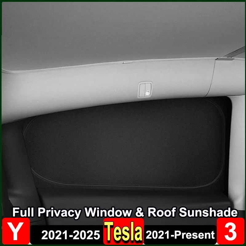 

For Tesla Model Y Juniper 2025 Window Sunshade Glass Roof Sun Shade Model 3 2024 2023 Sunroof UV Shield Shading Cover Camping