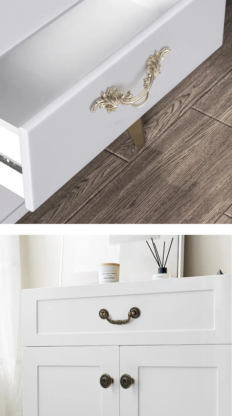 Zinklegierung Europäischer Stil Gold Weiß Antik Silber Horizontaler Schiebetürgriff Schubladengriff Kleiderschrank Installationsgriff – Detail 10