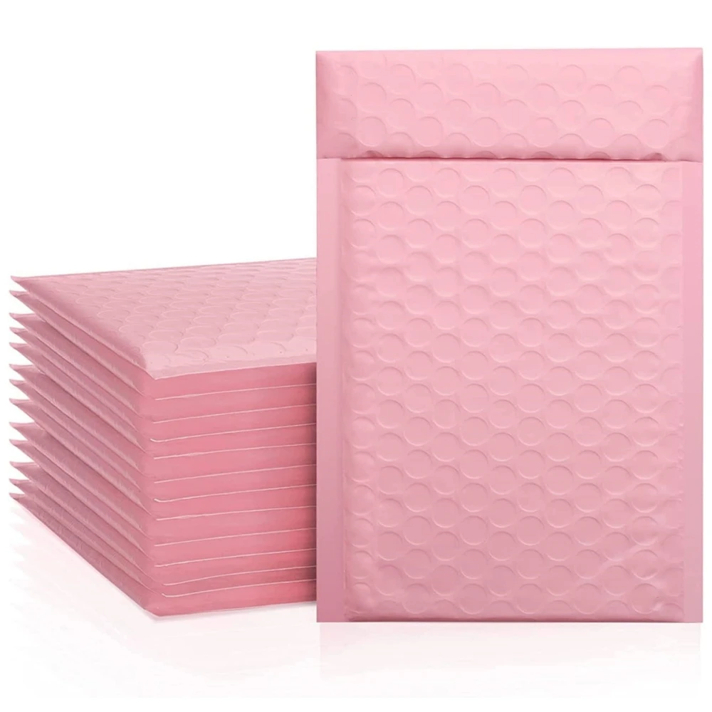 10 Stück Verbund-Perlglanzfolie Luftpolstertasche Rosa Kleidungsverpackung Express-Tasche Verstärkter Umschlag Schaumstoff Wasserdichte Luftpolstertasche