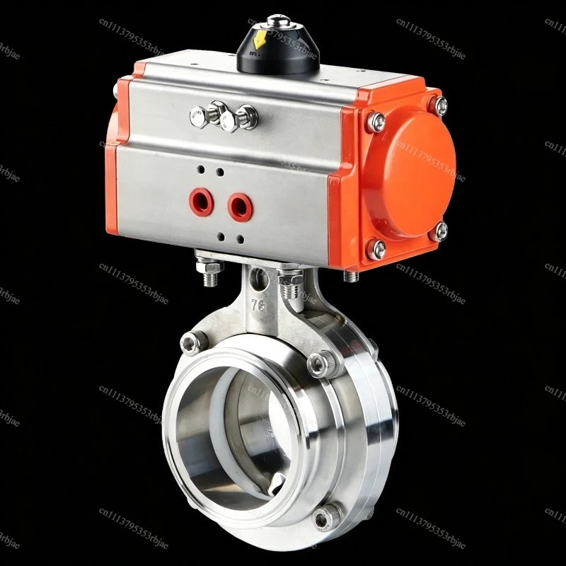 304 stainless steel pneumatic quick-loading butterfly valve Sanitary horizontal clamp chuck butterfly valve