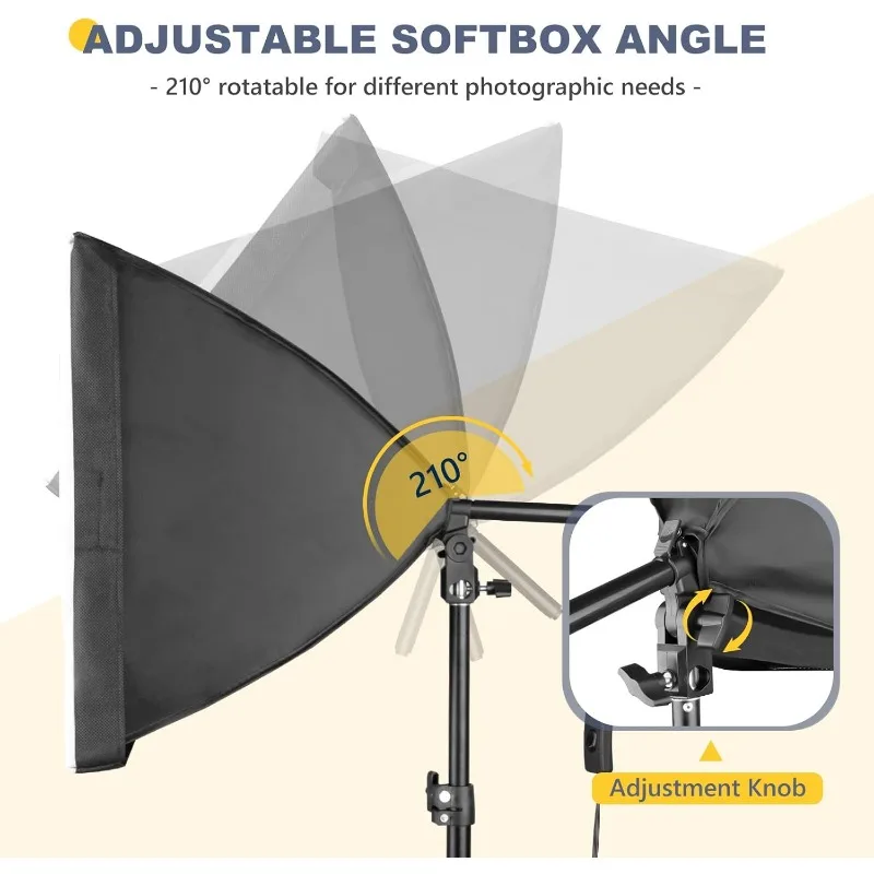 Torjim Softbox การถ่ายภาพชุด 16 ''x 16'' Professional Softbox Lighting Kit 85W 3000-7500K หลอดไฟ LED สตูดิโอไฟ