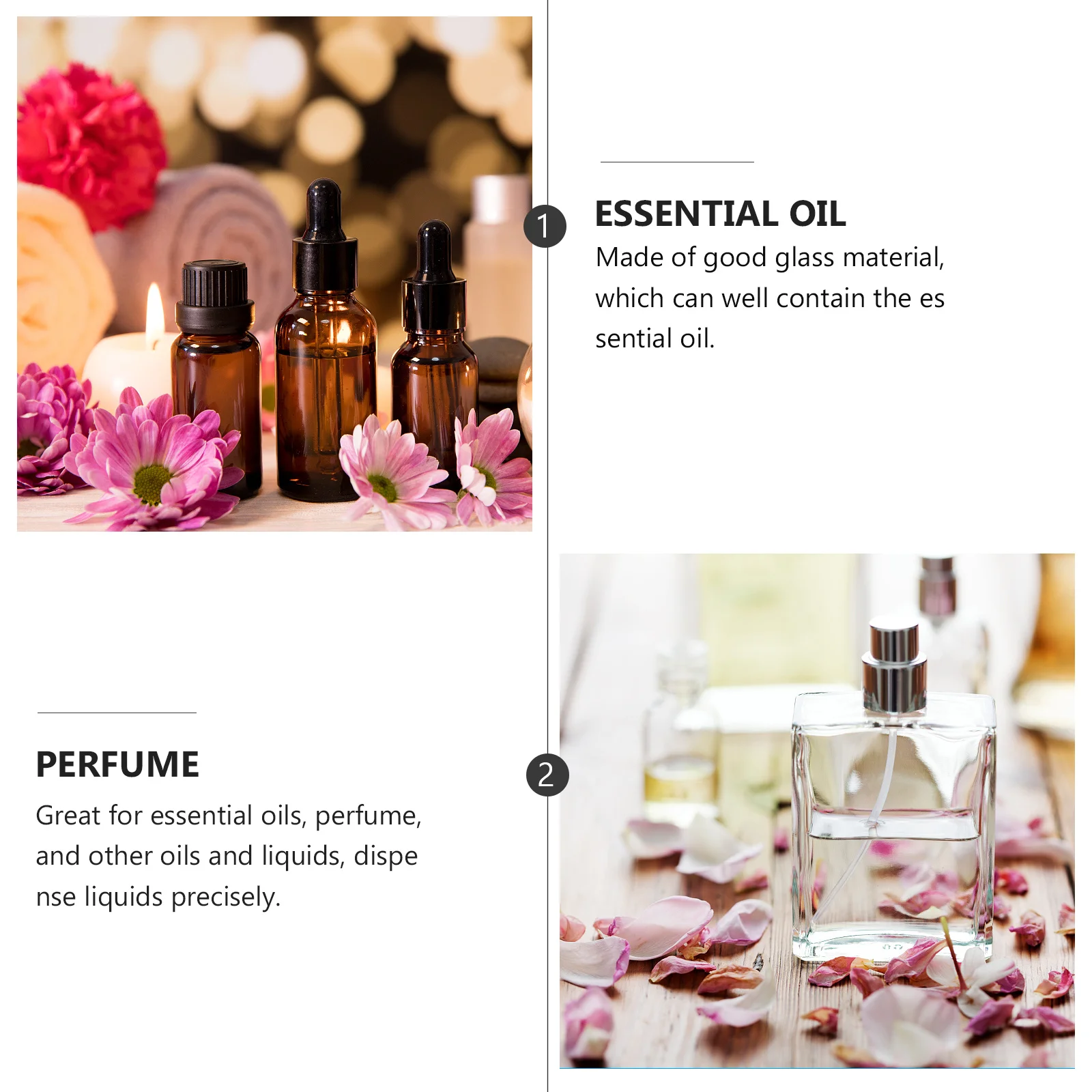 

4Pcs Dropper Glass Bottles Empty Refillable Travel Size Sub Packaging Bottle Essential Oil Essential Oil Bottle