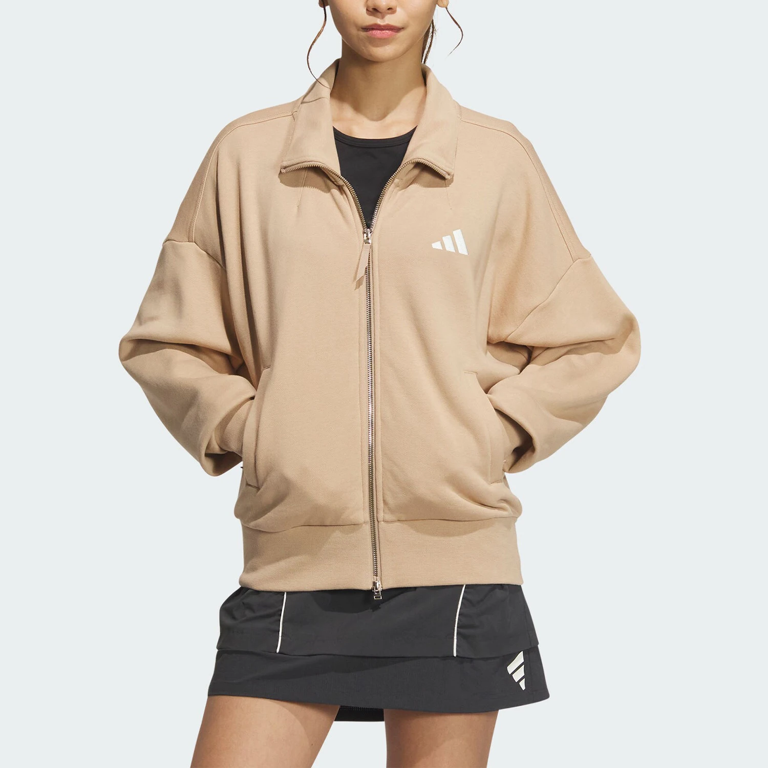 

Adidas Official Authentic Logo KN JKT Женская вязаная куртка с воротником-стойкой в стиле ретро JL6278