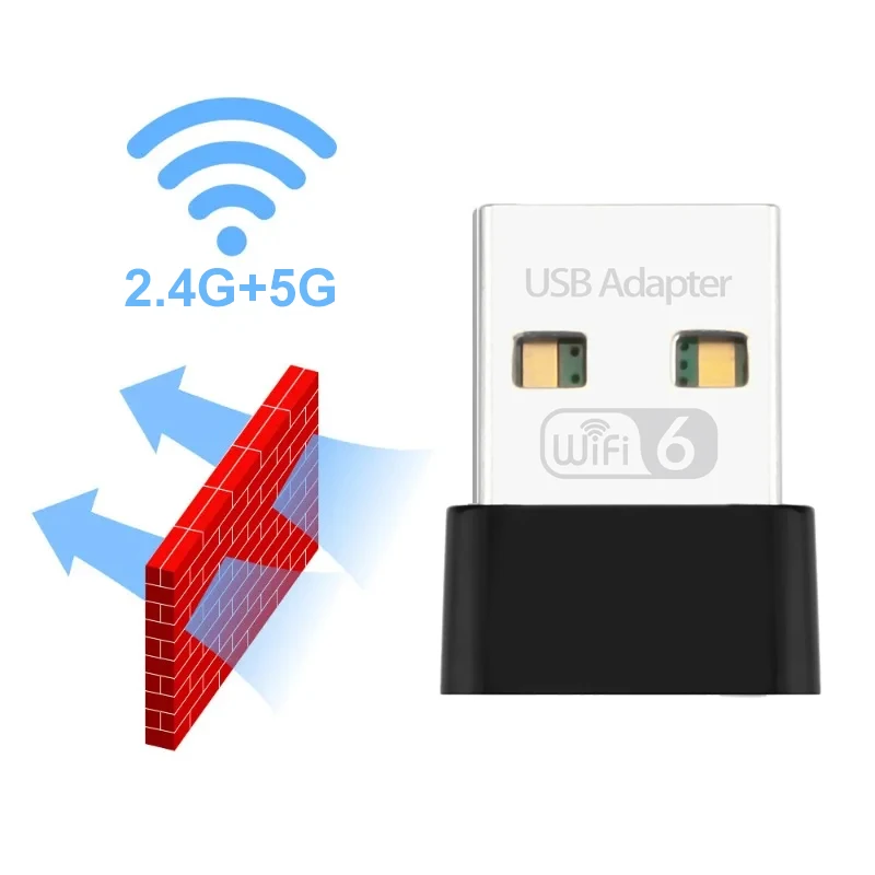 Wireless WiFi 6 Adapter 900Mbps Mini USB Network Card 2.4G&5GHz USB WiFi Receiver Antenna Lan Card for Macbook PC Accessories