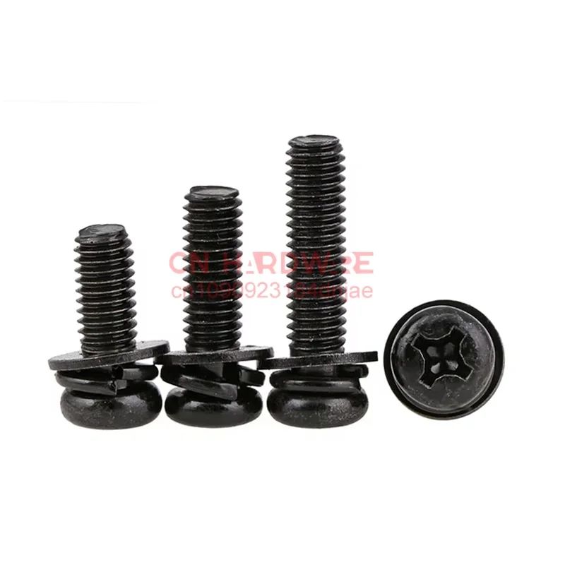 

Cabon Steel Round Phillips Cross Pan Head Screw Washer Sets M2 M3 M4 M5 M6 screws GB9074.8 Carbon Steel
