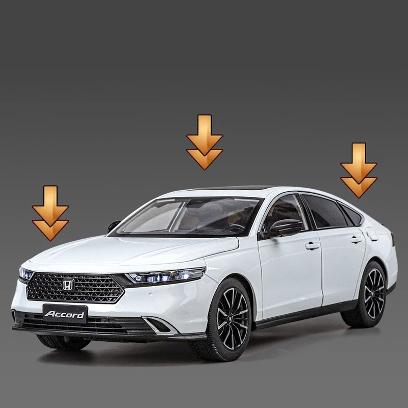 Nuevo modelo de coche de aleación Honda Accord 2024 1:18, sonido y luz, juguete coleccionable para niños, regalo de cumpleaños