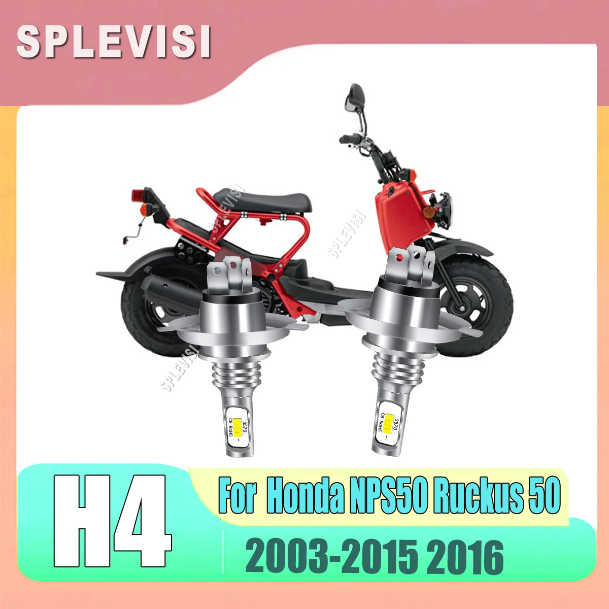 

h4 9003 led headlight bulbs hi/low beam -features an easy plug-and-play setup For Honda NPS50 Ruckus 50 2003 2004 2005 2006-2016