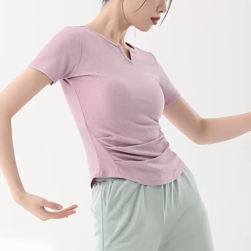 

practice clothes women's long-sleeved finger tops, new Chinese dance classical body training dance clothes, short sleeves