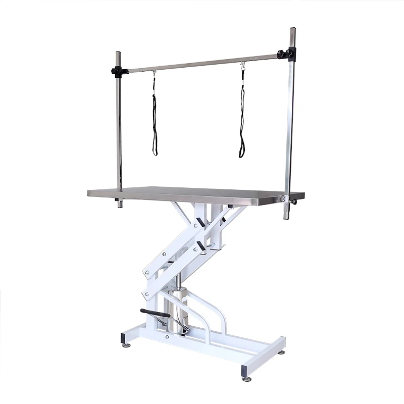 

PET Factory Direct Stainless Steel Pet Grooming Table with Lift Feature Beauty Salon Wood Equipment Pet Brushes Included
