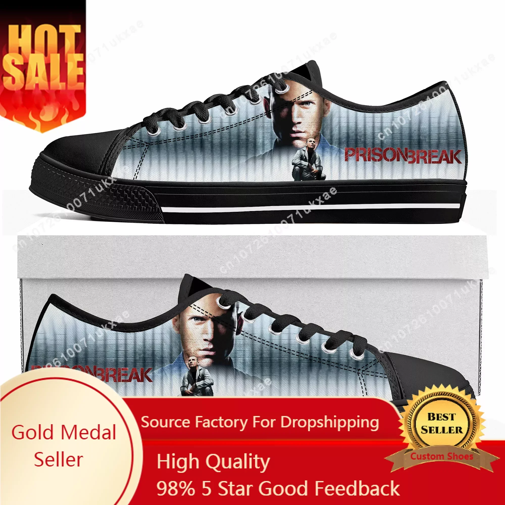 Prison Break Low Top Sneakers Mens Womens Teenager Canvas High Quality Sneaker Casual Custom Made Shoes Customize DIY Shoe