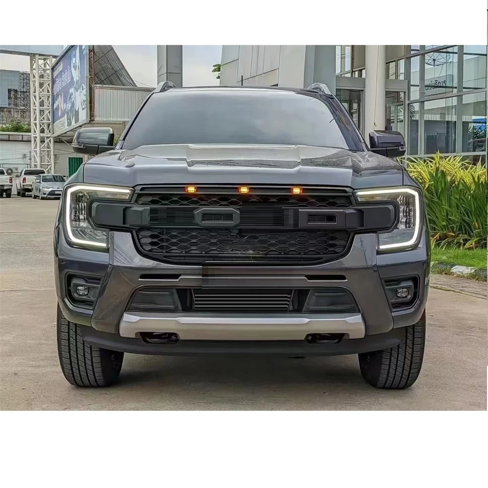 Auto Accessories Front Racing Grills Fit For Ranger T9 Wildtrack XLT 2022 2023 2024+  Abs Grill Grille Mesh Mask Cover