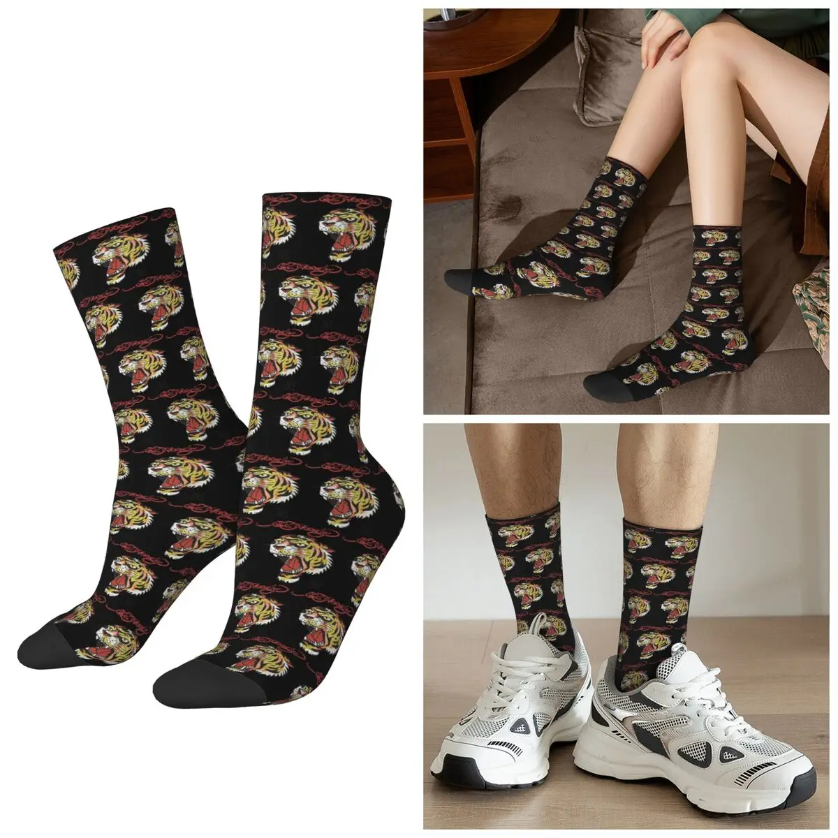 All Seasons The First Incarnation Of Tattoo Ed Hardy Socks Harajuku Crew Socks Fashion Stockings for Men Women Valentine's Day