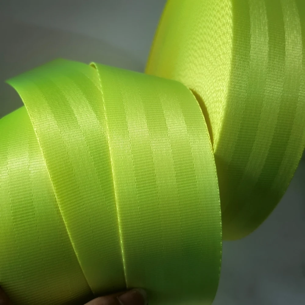 JOORMOM Thickened Fluorescent Yellow Green（T4）3M-30M Car Seat Belt webbing Personalized Modification Seat Belt Webbing