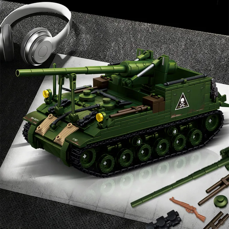 U.S. M40 Self-Propelled Howitzer System Building Block Artillery Model  (MOC Toy Self-Propelled Howitzer)