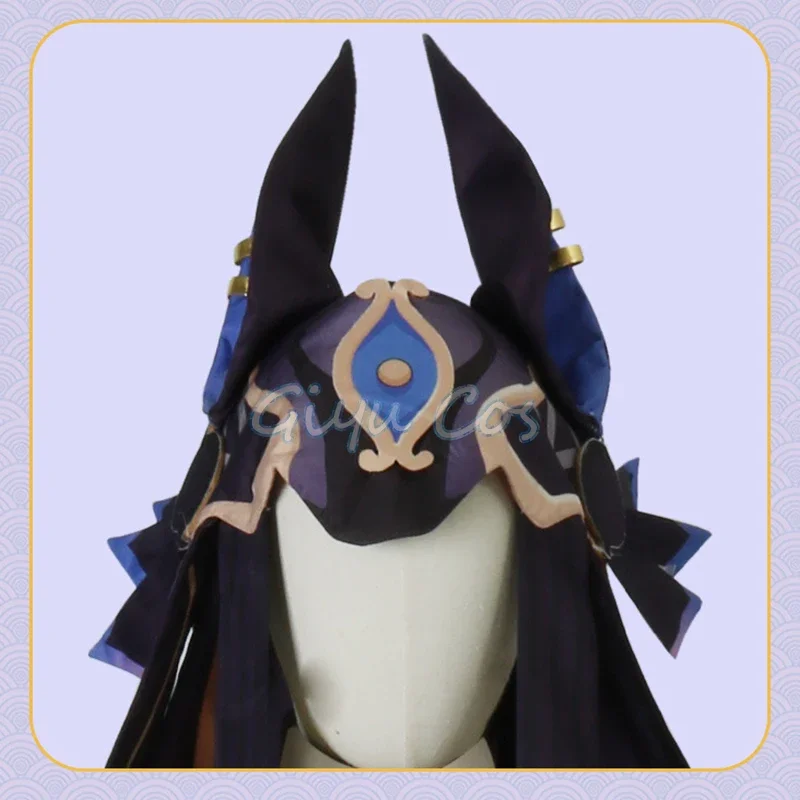 Genshin Impact Cyno-Disfraz de Cosplay, uniforme de carnaval, peluca de Anime, Disfraces de Halloween, juego para mujer #   1 #   W.