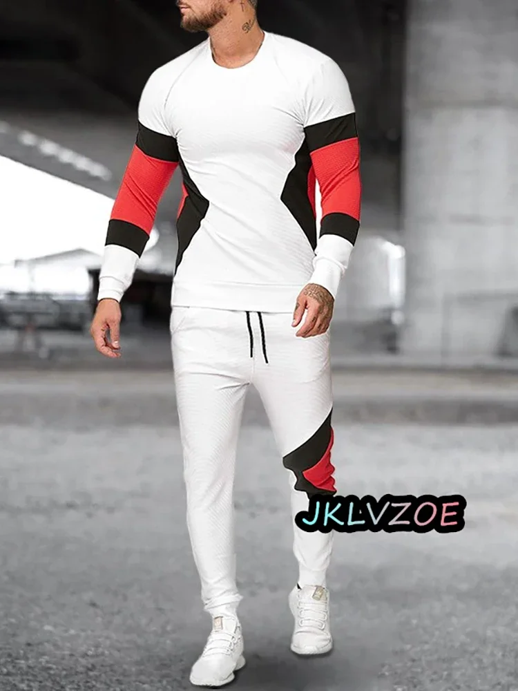 Men\'s Sportswear 3d Print Long Sleeve Pant Suits Streetwear 2024 Autumn Two Piece Sets Oversized Male T Shirt Tracksuits Outfits