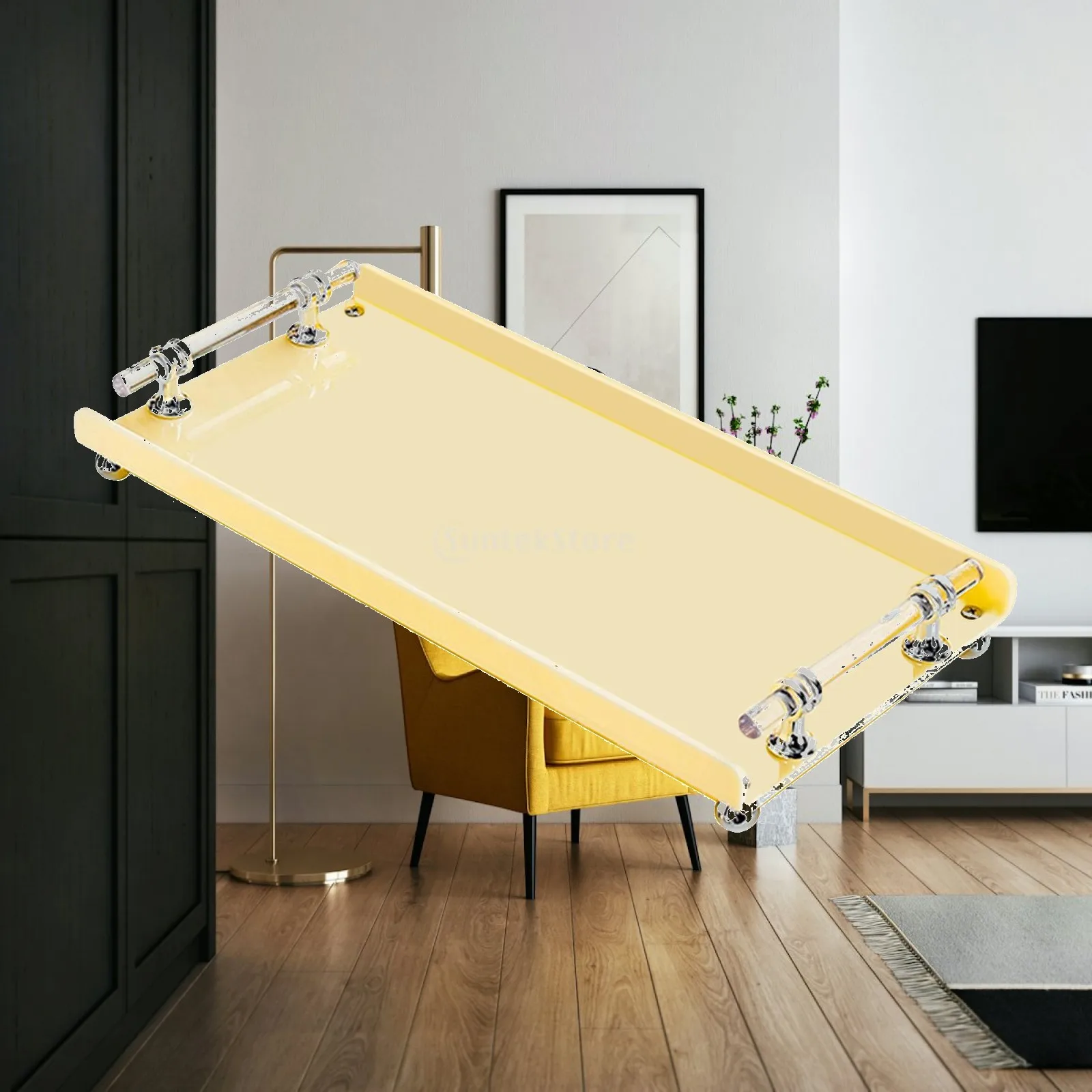 Rectangle Serving Tray with Handles Jewelry Storage Tray for Office Vanity