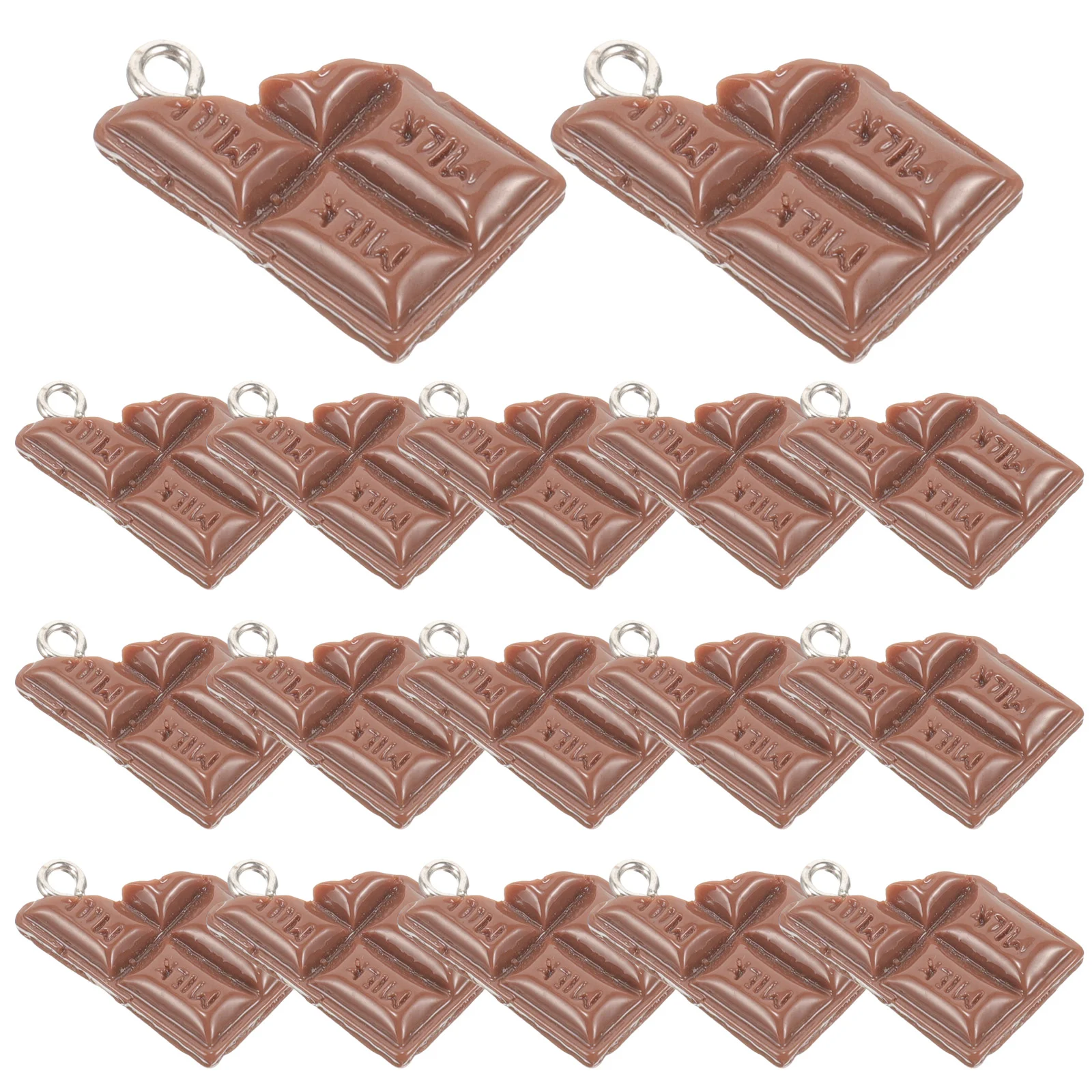 

20 Pcs Chocolate Pendant Charms for Jewelry Making Key Chain Lightweight Realistic Food Keychain Vintage Necklace Gifts